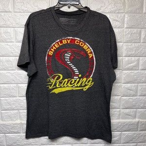 Shelby Cobra Racing T Shirt Official Licensed Black Men's Size L 100% Cotton EUC